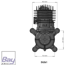 DLE61 61ccm 2 Takt Benzin Motor 6,0 PS incl. Elektro. Zündung