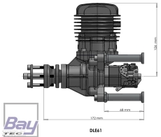 DLE61 61ccm 2 Takt Benzin Motor 6,0 PS incl. Elektro. Zündung