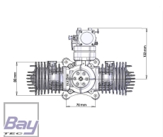 DLE111 111ccm Boxer Benzin Motor incl. Elektronischer Zündung