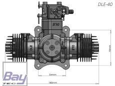 DLE40 40ccm Boxer Benzin Motor incl. Elektronischer Zündung