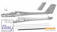 Multiplex Heron Rumpfhälften, Gurte und 6-kt. Rohr