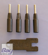 CFK Kugelgelenkadapter für Carbonrohr 4mm M2,5 (VE 4Stk. + Schlüssel)