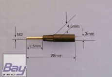CFK Kugelgelenkadapter für Carbonrohr 3mm M2 (VE 4Stk. + Schlüssel)