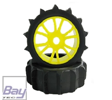 Buggy Räder 1:8 gelb 112mmx43mm 2 Stk Schaufelprofil