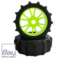 Buggy Räder 1:8 grün 112mmx43mm 2 Stk Schaufelprofil