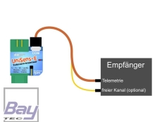 UniSens-E - 280A - 2 x 4 mm² Silikonkabel - Telemetrie Mehrfachsensor - Spannung / Strom / Leistung / Kapazität / Energie / Brushless Drehzahl / Höhe / Vario