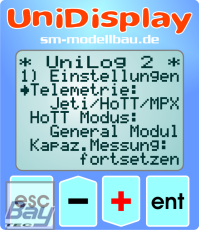 UniDisplay+ - Anzeigedisplay für unseren UniLog 1+2, UniSens-E, GPS-Logger 1+2, LiPoWatch und InfoSwitch. Alle Messwerte können live angezeigt und Parameter direkt eingestellt werden.