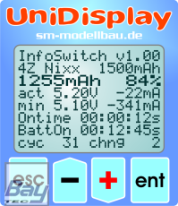 UniDisplay+ - Anzeigedisplay für unseren UniLog 1+2, UniSens-E, GPS-Logger 1+2, LiPoWatch und InfoSwitch. Alle Messwerte können live angezeigt und Parameter direkt eingestellt werden.