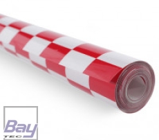 Bay-Tec Bügel-Folie - Weiss-Rot-Karriert (20mm) - Breite 64cm - je m