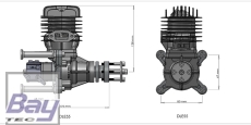 DLE55 55ccm Benzin Motor mit Heckvergaser incl. Elektronischer Zündung