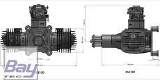 DLE120 120ccm 2 Zylinder Boxer incl. Elektronischer Zündung
