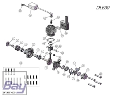 DLE30 V2 30ccm Benzin Motor incl. Elektronischer Zündung