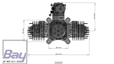 DLE222 V3 222ccm 4 Zylinder Boxer incl. Elektronischer Zündung