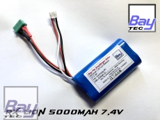 Bay-Tec Empfänger Akku LiIo 5000MAH 7,4V 18650 2S1P - Anschuss MPX oder JR
