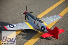 FMS Big Scale P-51D Red Tail V8 silber/rot PNP Set Combo incl. Reflex Gyro - ohne Akku/RC