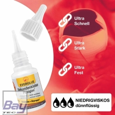 Everglue Sekundenkleber Cyanacrylat für PMMA (Plexiglas®) Acrylglas nicht ausblühend niedrigviskos 20g Dosierflasche