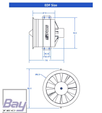 FMS 80mm Ducted Fan / Impeller 12-Blatt incl. 3280-KV2100 PRO V2 Brushless Motor für 6S