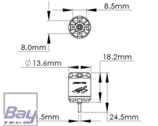 Xtreme Tuning Brushless Motor 8000kv für Blade 130X SMT1610-8000