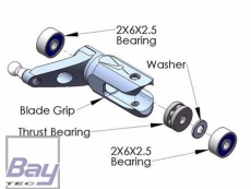 Xtreme Tuning Alu Blatthalter SILBER für Blade 130X B130X03-S
