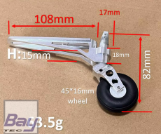 voll Alu Heck / Sporn Fahrwerk incl. Rad - 80mm Höhe - für 8-20kg Modelle