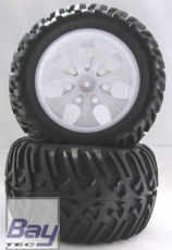 Offroad Räder 1:10 Monster 125mmx70mm 7 Speichen weiß 2 Stk. 12mm Innensechskant