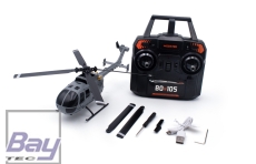 BO-105 Flybarless Elektro Hubschrauber RTF - 256mm Rotor