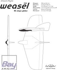 DREAM-FLIGHT WEASEL TREK ARG EPO FORMSCHAUM SEGELFLUGZEUG - 900mm