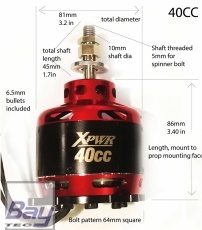 EXTREMEFLIGHT-RC XPWR 40CC BRUSHLESS MOTOR 200 K/V
