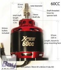 EXTREMEFLIGHT-RC XPWR 60CC BRUSHLESS MOTOR 190 K/V