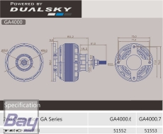 DUALSKY Xmotor GA4000.7 180 KV 28-polig bis 4300W (35-40ccm)