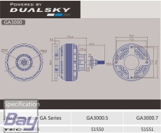DUALSKY Xmotor GA3000.5 380 KV 28-polig bis 2900W (30-35ccm)