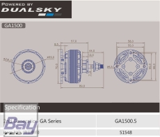DUALSKY Xmotor GA1500.5 500 KV 28-polig bis 1500W (15-20ccm)