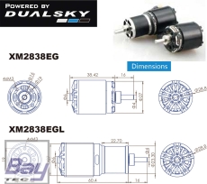 DUALSKY XMotor XM2838EG-11 GLIDER 1100 K/V Brushless Motor