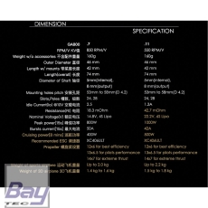 DUALSKY Xmotor GA800.7 850 K/V bis 1000W Brushless Motor