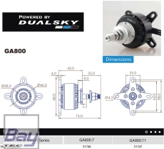 DUALSKY Xmotor GA800.11 550 KV 28-polig bis 800W