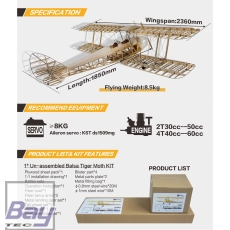 VALUEPLANES TIGER MOTH DEHAVILLAND DH82A HOLZBAUSATZ 1:3,8 2,36M MIT METALLBESCHLÄGEN UND GFK MOTORHAUBE