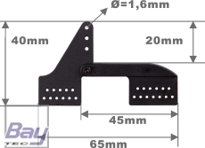 Robbe Modellsport Landeklappen-Scharnier L65mm schwarz Kunststoff 10Stk.