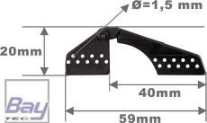 Robbe Modellsport Landeklappen-Scharnier L59mm schwarz Kunststoff 10Stk.