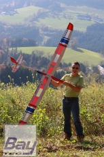 rs-aero FXj 2.5 Holzbausatz Thermikmodell mit 4-Klappenfläche als Segler, oder Elektromodell