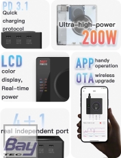 ISDT Power 200 Ladegerät 4+1 3x USB-C 1x USB-A mit wireless Ladefunktion