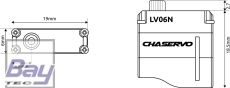 CHASERVO LV06N 15T 6mm LV Servo ohne Befestigungslaschen für F3K, F5K u.ä.