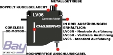 CHASERVO LV06H 15T 6mm LV Servo für F3K, F5K u.ä.