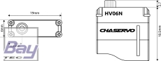 CHASERVO HV06N 15T 6mm HV Servo ohne Befestigungslasche für F3K, F5K u.ä.