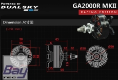 Dualsky Xmotor GA2000R.7 MKII KV465 Brushless Motor