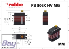 Robbe X-Serie FS 806X HV MG 7,7kg/cm 0,58 sek Digital Servo