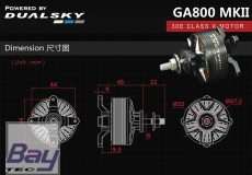 DUALSKY Brushless Motor XMotor GA800.19 MKII 640 KV 28-polig bis zu 851W