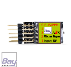 Bay-Tec A3X Micro Gyro - für kleinere Flugmodelle, Trainer und Shockie's - 5 Flugmodi - Sbus/PPM