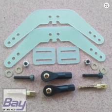 Bay-Tec GFK Doppel Seitenruder Anlenkung 50-100ccm incl. Kugelköpfe und Zubehör für Seilanlenkung