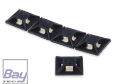 Kabelbinder-Befestigung selbstklebend, Nylon 66 Schwarz, 12,5 mm x 12.5mm, bis 3.2mm Kabelbinder, 10 Stück