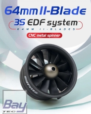 FMS 64mm 11 Blatt Ducted Fan V2 / Impeller incl. Brushless Motor 2840-KV3900 (für 3S)
